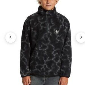 Quiksilver Black and Gray Kids Fleece Hoodie